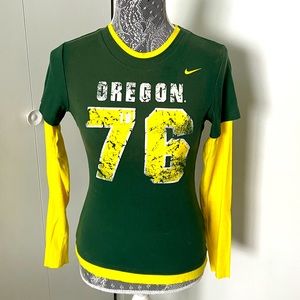 Vintage Nike Oregon Ducks  Layered Look Long Sleeve